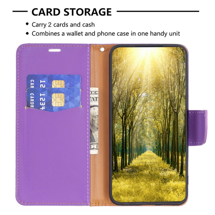 LITCHI Wallet tok Samsung Galaxy A35 5G lila telefonhoz termék 2. képe