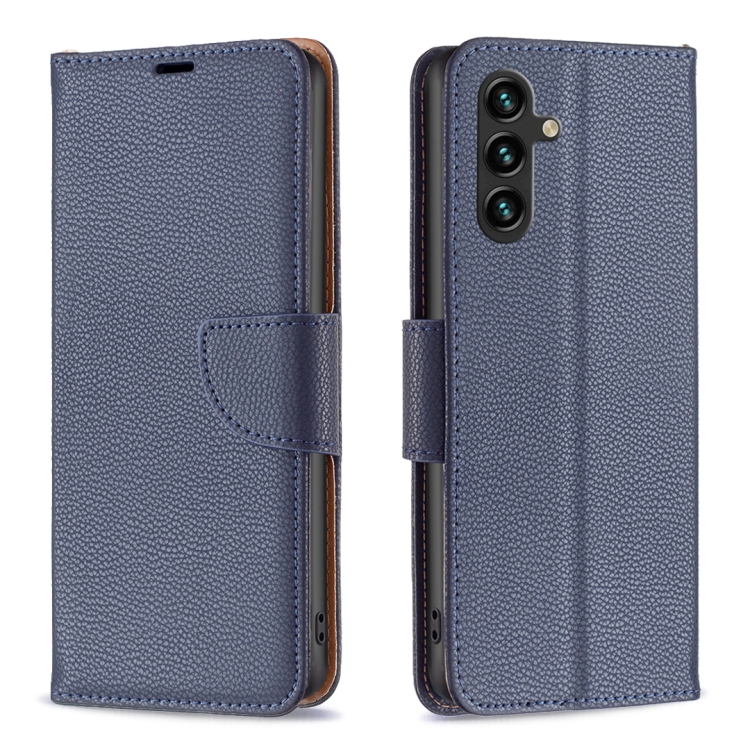 LITCHI Wallet tok Samsung Galaxy A35 5G kék akciós termékkép 1