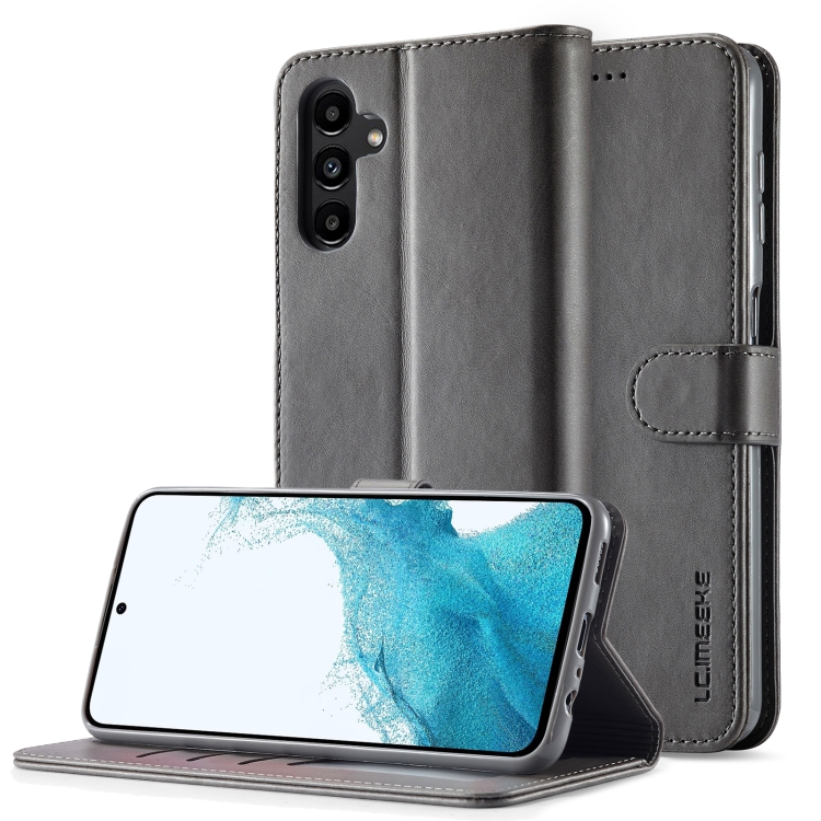 IMEEKE Wallet tok Samsung Galaxy A05s szürke színű akciós termékkép 1