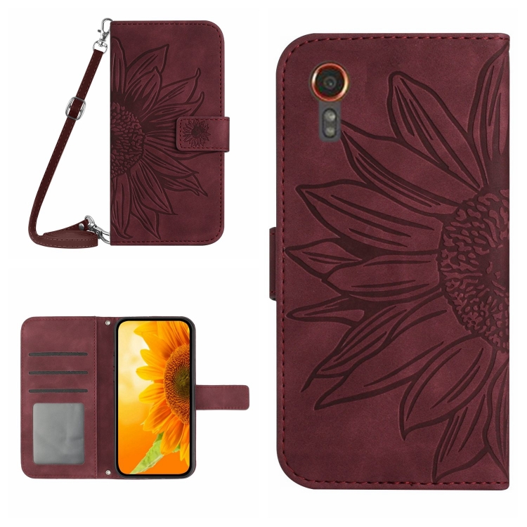 ART SUN FLOWER pénztárca tok Samsung Galaxy Xcover 7 bordóhoz termék 2. képe