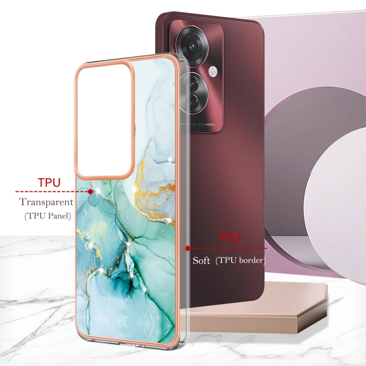IMD MARBLE Védőburkolat Oppo Reno11 F 5G GREEN-hoz termék 2. képe