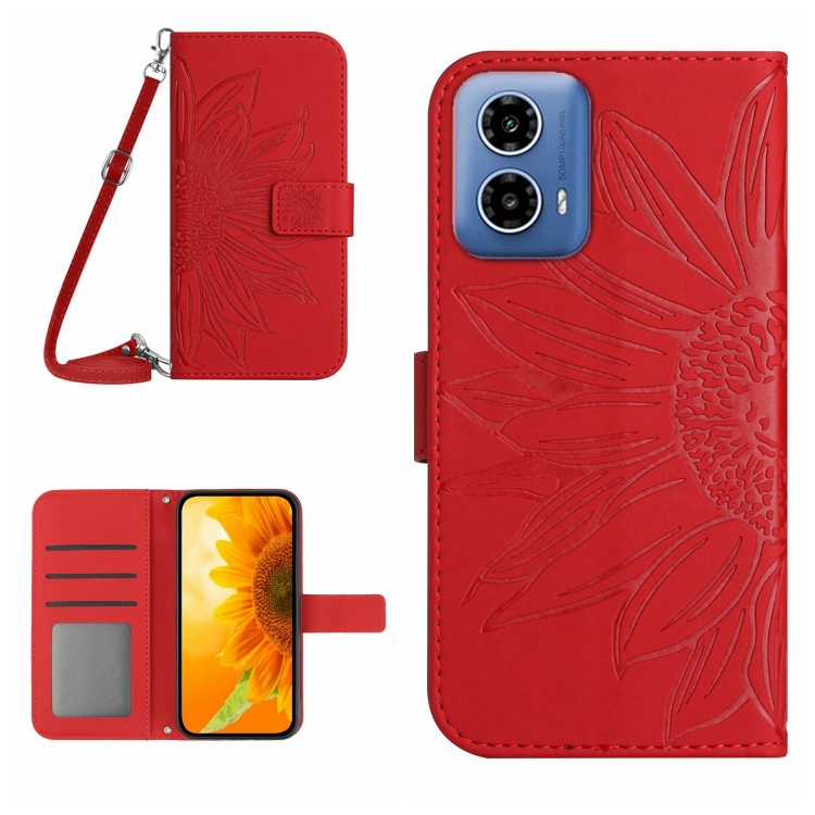 ART SUN FLOWER pénztárca tok Motorola Moto G34 5G piros termék 2. képe