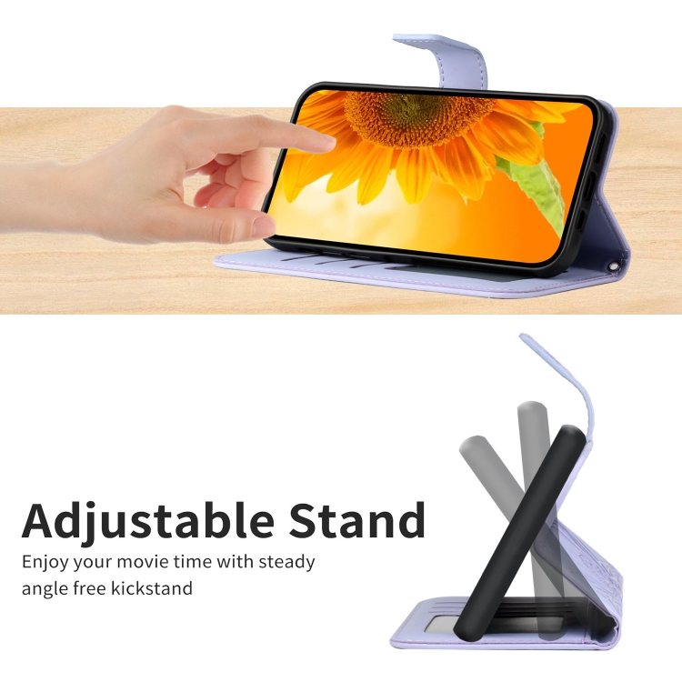 ART SUNFLOWER Tárcatáska zsinórral Motorola Moto-hoz G85 5G lila termék 2. képe