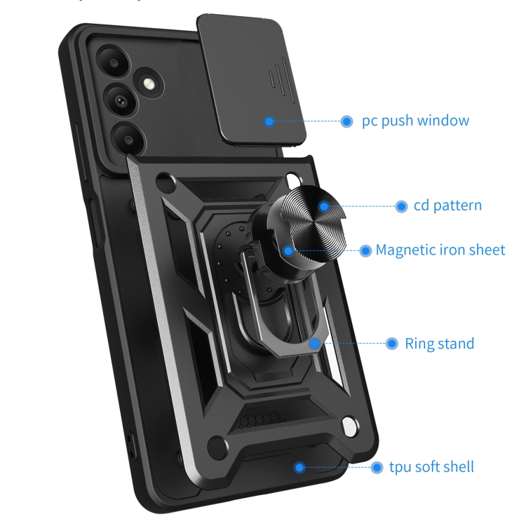 RING KAMERA Fedél tartóval Samsung Galaxy A15 / A15 5G rózsaszín arany termék 2. képe