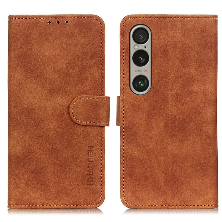 KHAZNEH RETRO Flip tok Sony Xperia 1 VI barna akciós termékkép 1