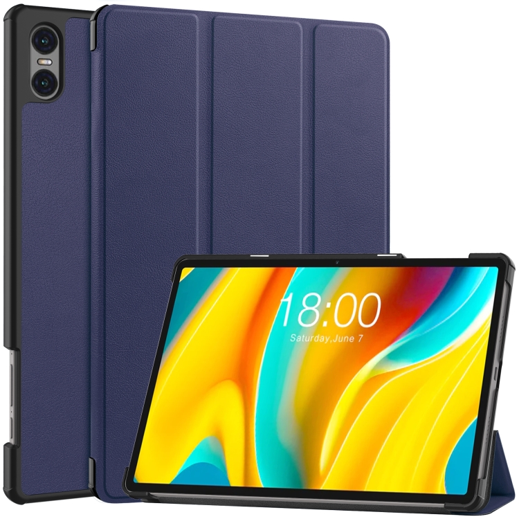 LEATHER Flip borítás Teclast T50 Pro kék akciós termékkép 1