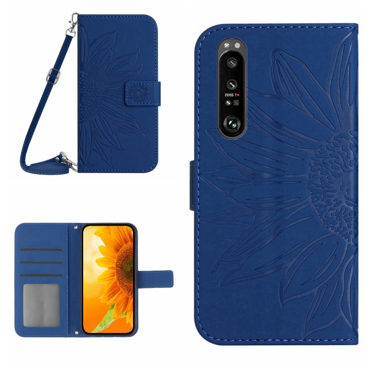 ART SUNFLOWER Pénztárca tok kábellel Sony Xperia 1 VI kék telefonhoz termék 2. képe