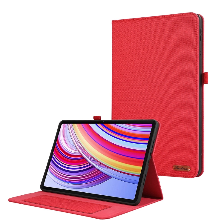 FABRIC Csuklós burkolat Xiaomi Redmi Pad Pro-hoz / Pad-hoz 5G-hoz piros akciós termékkép 1