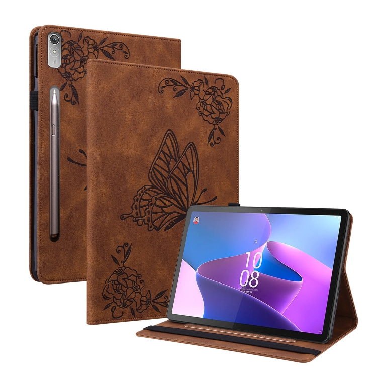 ART BUTTERFLY Lenovo Tab P12 barna pénztárcahuzat akciós termékkép 1