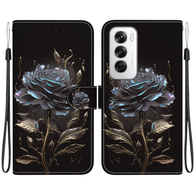 ART Pénztárcahuzat Oppo Reno12 5G-hez BLACK ROSE akciós termékkép 1