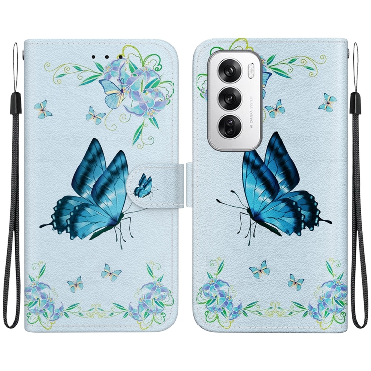 ART Pénztárcahuzat Oppo Reno12-hez 5G BLUE BUTTERFLY akciós termékkép 1