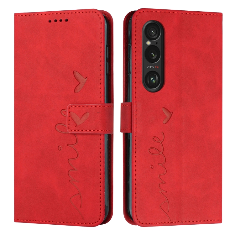 ART SMILE Pántos pénztárca tok Sony Xperia 1 VI piros telefonhoz akciós termékkép 1