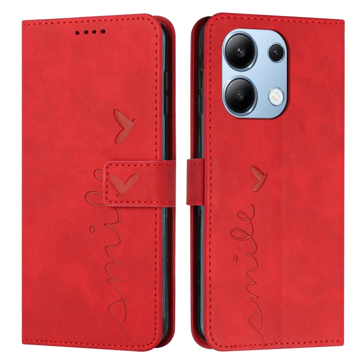 ART SMILE Pénztárca huzat pánttal Xiaomi Redmi Note 13 piros termék 2. képe
