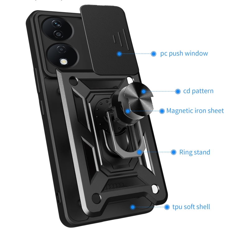 RING KAMERA Borító tartóval Honor X7b ezüsthöz termék 2. képe