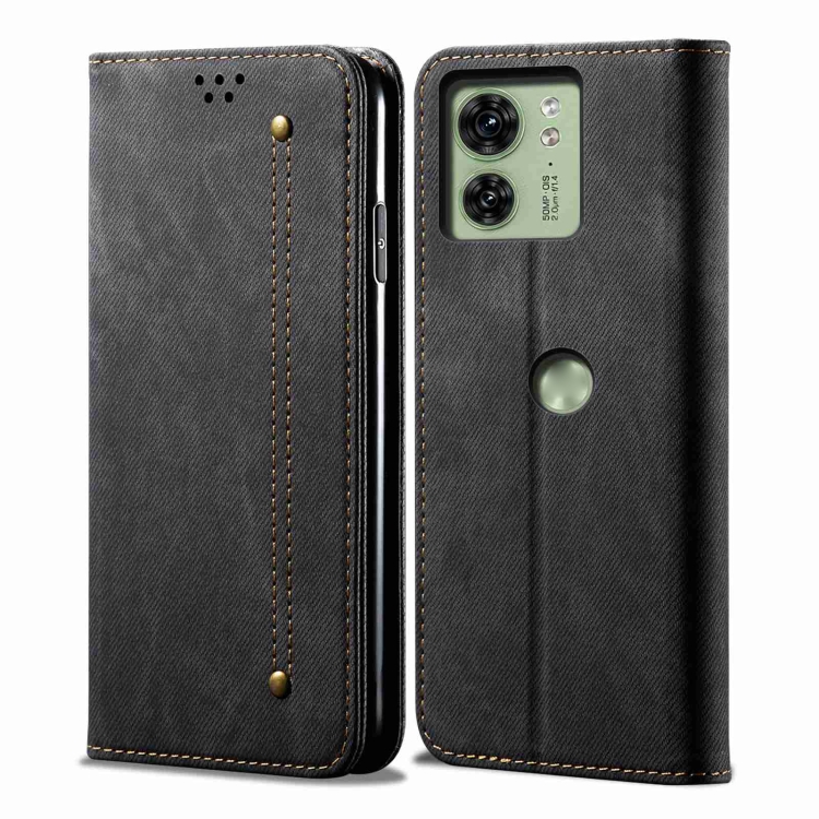 DENIM pénztárcahuzat Motorola Edge 40 fekete akciós termékkép 1
