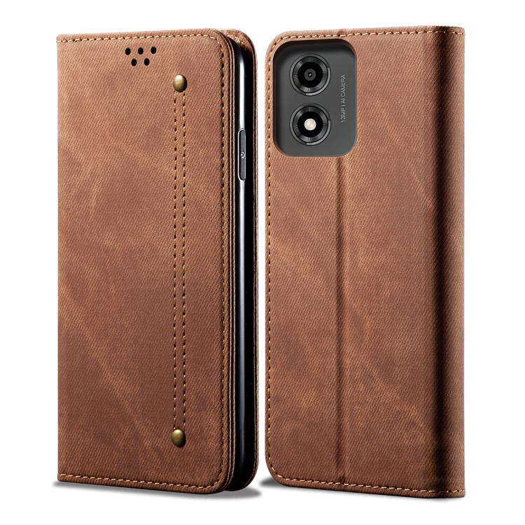 DENIM pénztárcahuzat Motorola Moto-hoz E14 barna akciós termékkép 1