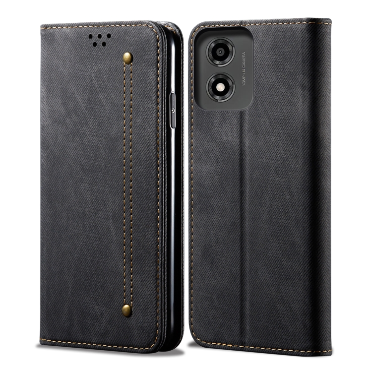 DENIM pénztárcahuzat Motorola Moto E14-hez fekete akciós termékkép 1