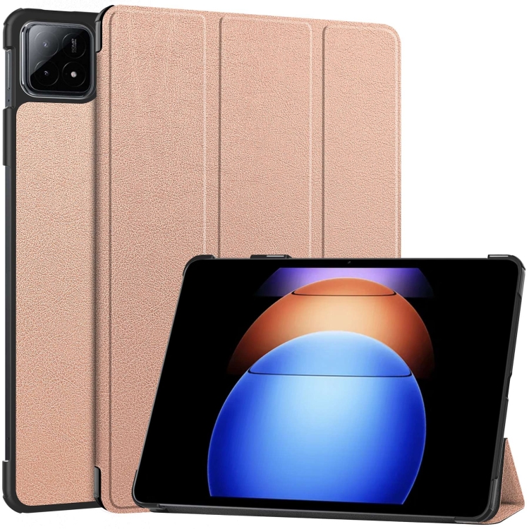 LEATHER Csuklós huzat a Xiaomi Pad 6S Pro rozéaranyhoz akciós termékkép 1