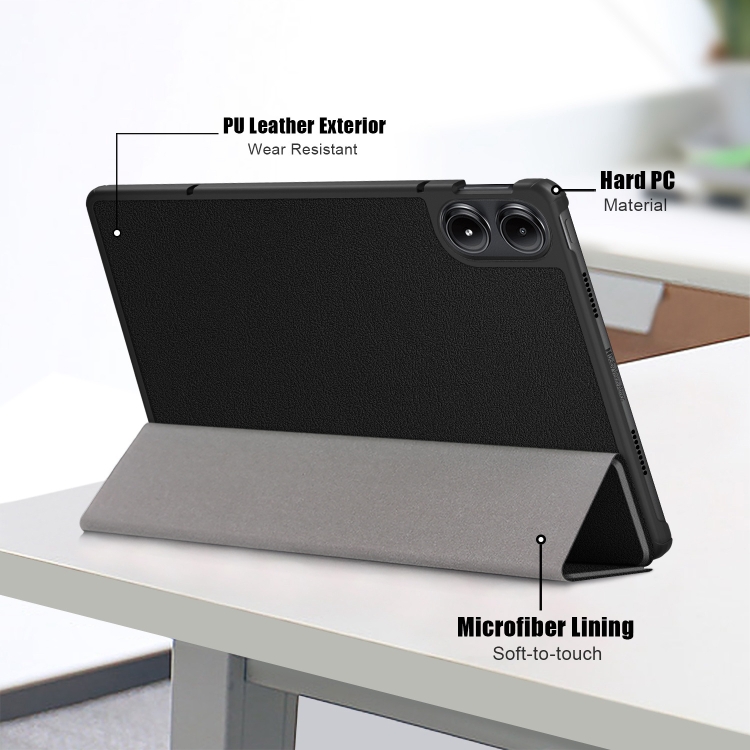 LEATHER Csuklós burkolat Xiaomi Redmi Pad Pro-hoz / Pad-hoz 5G-hoz fekete termék 2. képe