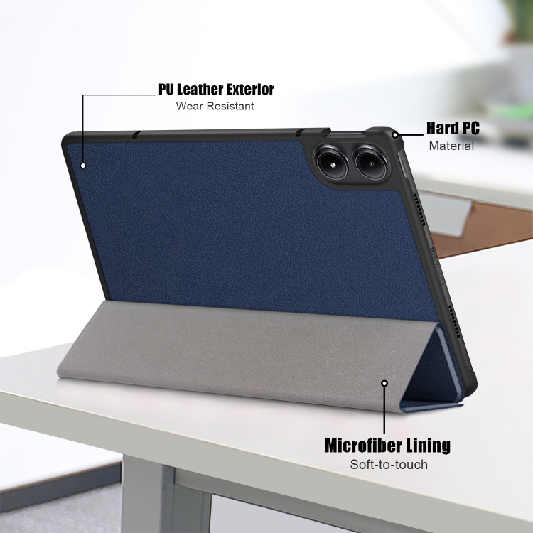 LEATHER Csuklós burkolat a Xiaomi Redmi Pad Pro-hoz / Pad-hoz 5G-hoz kék termék 2. képe