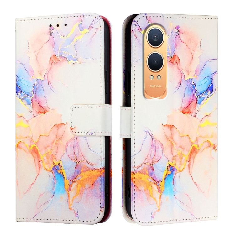 ART MARBLE Pénztárcahuzat a OnePlus Nord CE-hez 4 Lite 5G WHITE NARANCS akciós termékkép 1