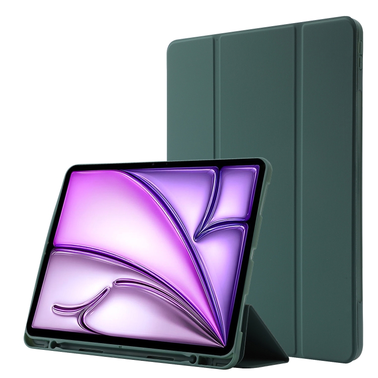LEATHER Csuklós burkolat Apple iPad Air 13 2025 / Air 13 2024 sötétzöldhez akciós termékkép 1