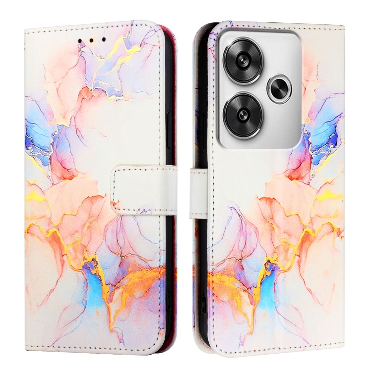 ART MARBLE Pénztárcahuzat Xiaomi Poco F6-hoz WHITE NARANCS akciós termékkép 1