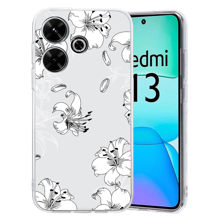 ART TPU Védőburkolat Xiaomi Redmi 13 WHITE FLOWER-hoz akciós termékkép 1