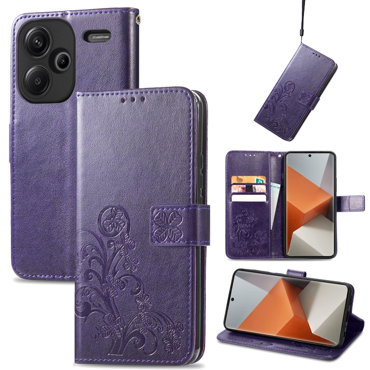 ART FLOWER S pénztárca tok Xiaomi Redmi Note 13 Pro+ 5G lila telefonhoz termék 2. képe
