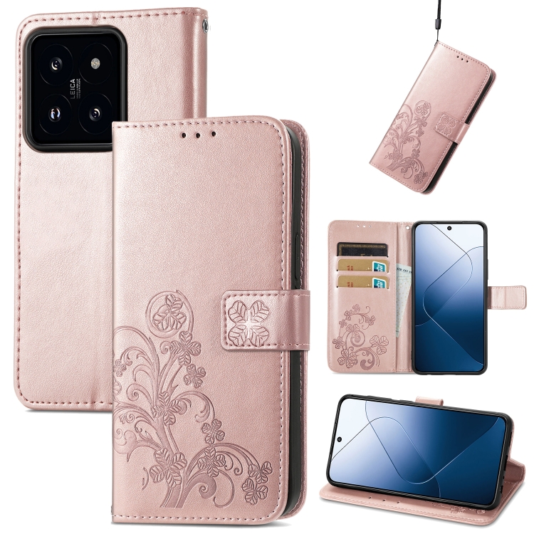 ART FLOWER S pénztárca tok Xiaomi 14 rose goldhoz termék 2. képe