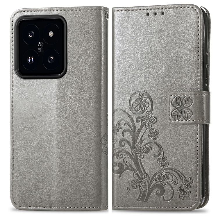 ART FLOWER S pénztárca tok Xiaomi 14 szürke színhez akciós termékkép 1
