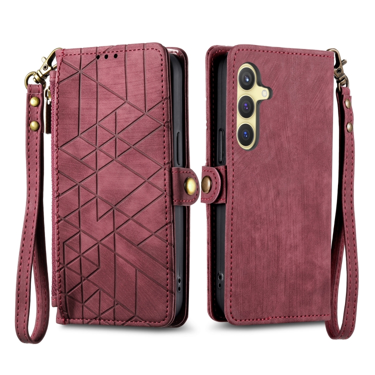 GEOM Wallet tok Samsung Galaxy S24 5G piros akciós termékkép 1