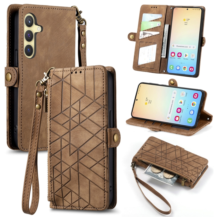 GEOM Wallet tok Samsung Galaxy S24 5G barna színű termék 2. képe