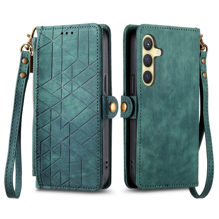 GEOM Wallet tok Samsung Galaxy S24 Plus 5G zöld színben akciós termékkép 1