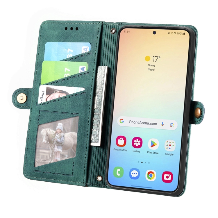 GEOM Wallet tok Samsung Galaxy S24 Plus 5G zöld színben termék 2. képe