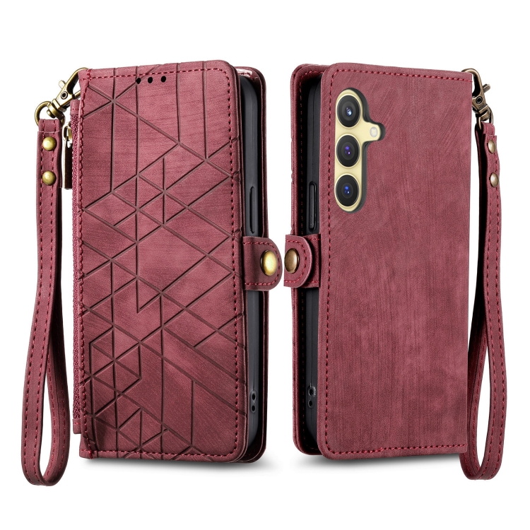 GEOM Wallet tok Samsung Galaxy S24 Plus 5G piros akciós termékkép 1