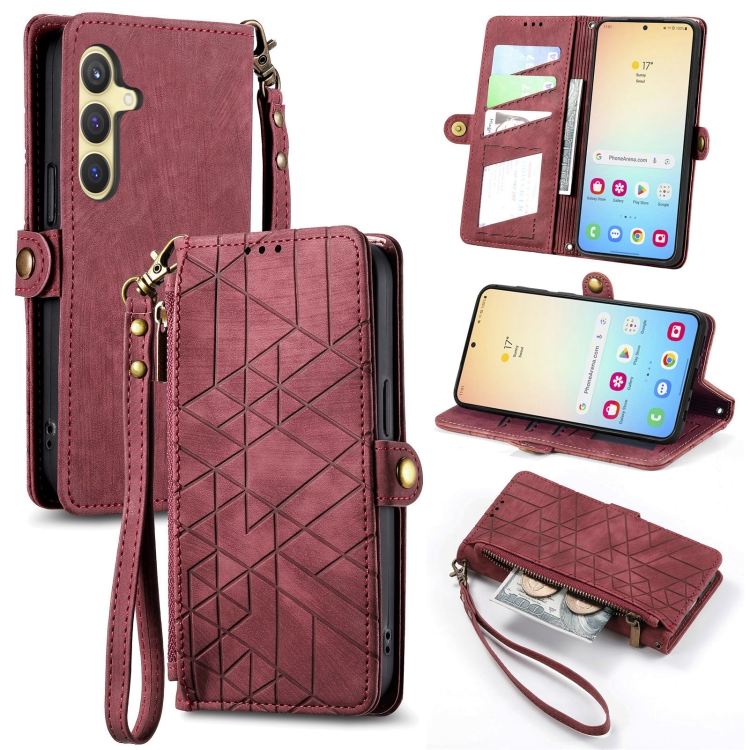GEOM Wallet tok Samsung Galaxy S24 Plus 5G piros termék 2. képe