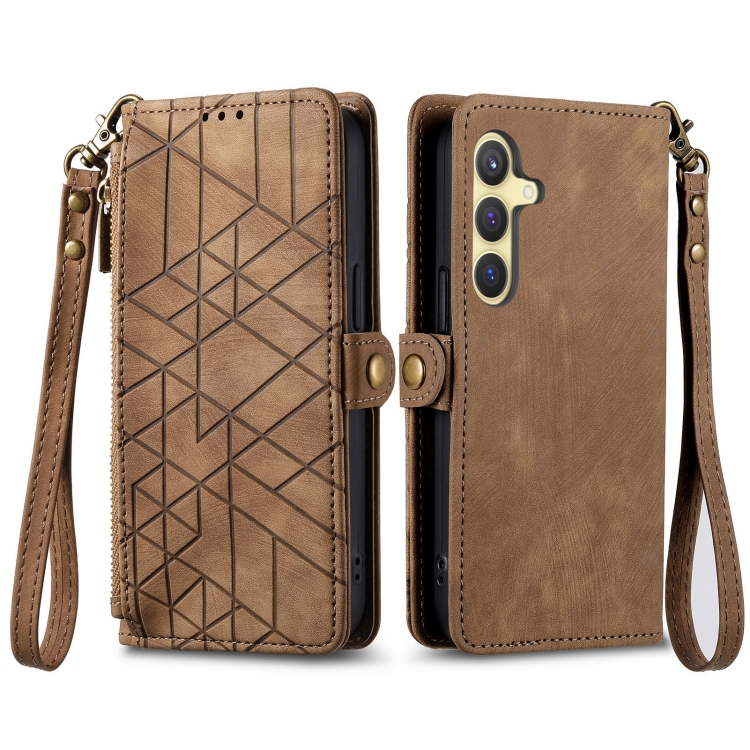 GEOM Wallet tok Samsung Galaxy S24 Plus 5G barna színű akciós termékkép 1