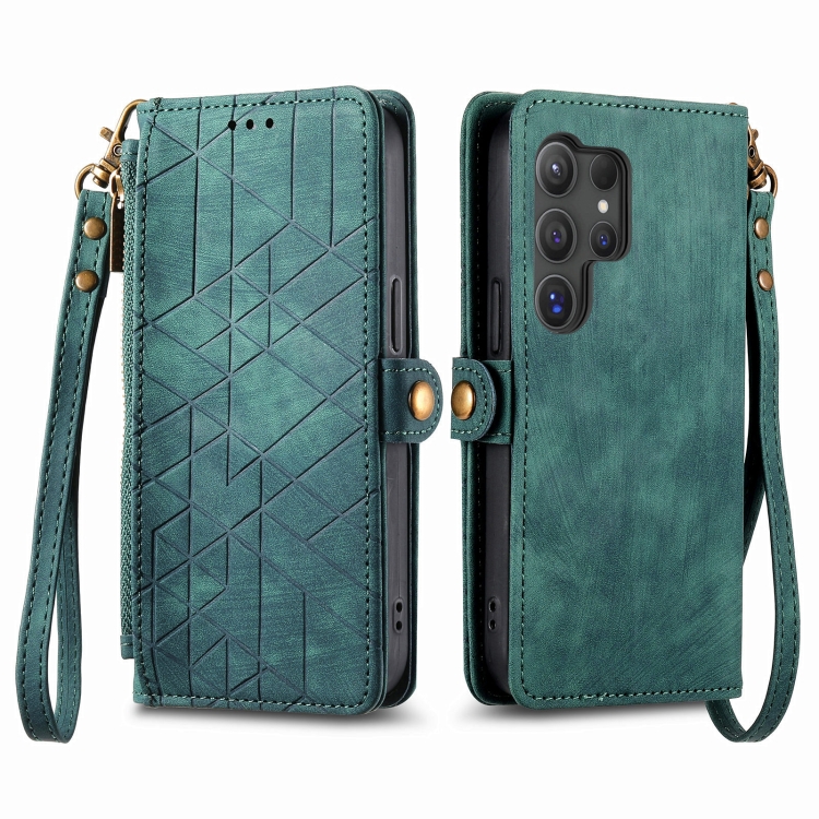GEOM Wallet tok Samsung Galaxy S24 Ultra 5G zöld színben akciós termékkép 1