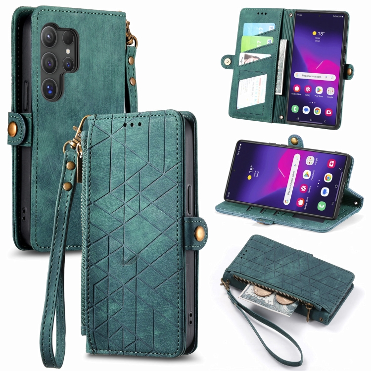 GEOM Wallet tok Samsung Galaxy S24 Ultra 5G zöld színben termék 2. képe