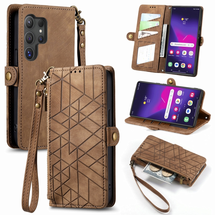 GEOM Wallet tok Samsung Galaxy S24 Ultra 5G barna színű termék 2. képe