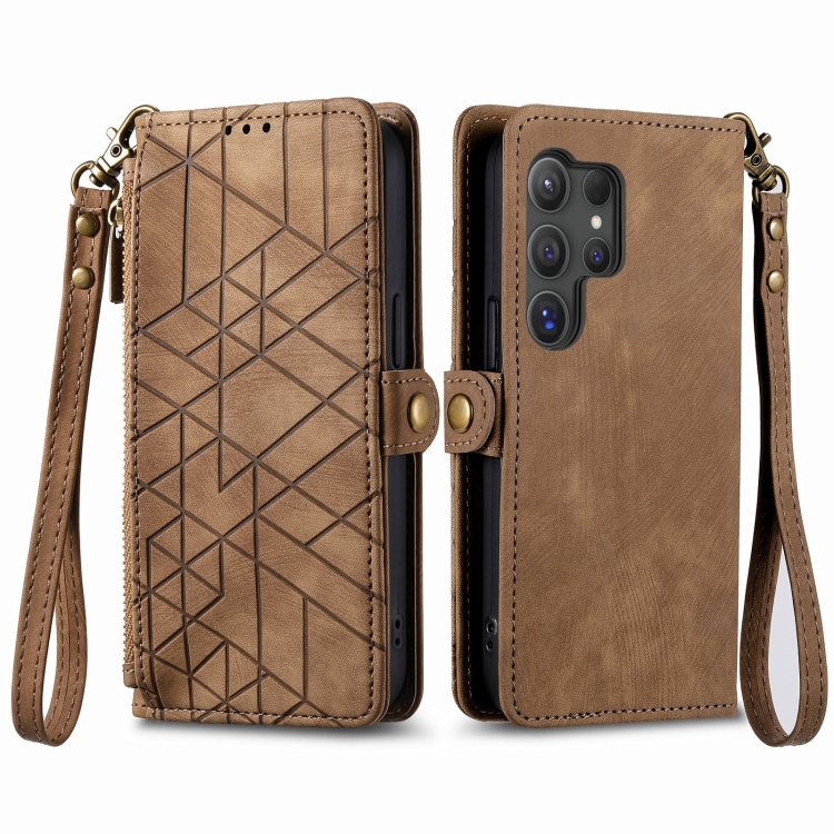 GEOM Wallet tok Samsung Galaxy S24 Ultra 5G barna színű akciós termékkép 1