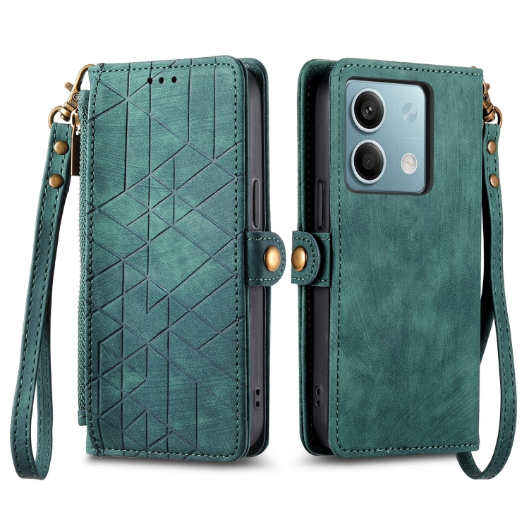 GEOM Wallet tok Xiaomi Redmi Note 13 5G zöld színű akciós termékkép 1