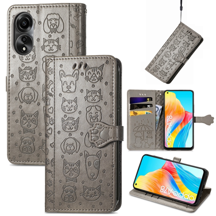 ART ANIMALS Oppo A78 szürke pénztárcahuzat termék 2. képe
