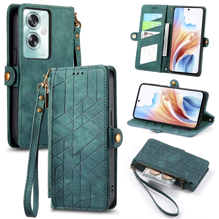 GEOM pénztárca tok Oppo A79 5G zöld színben termék 2. képe