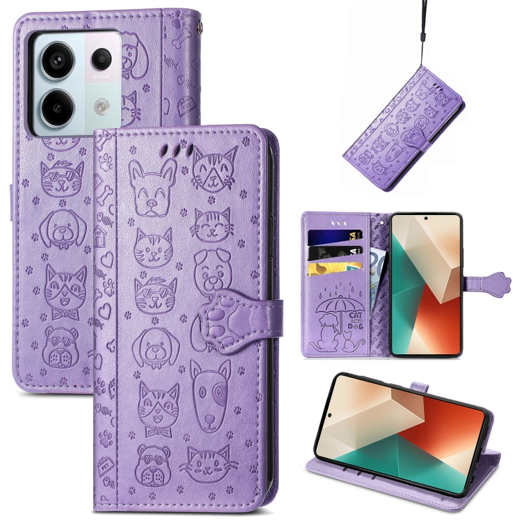 ART ANIMALS Pénztárca borító Xiaomi Redmi Note 13 Pro 5G / Xiaomi Poco X6 5G lila termék 2. képe