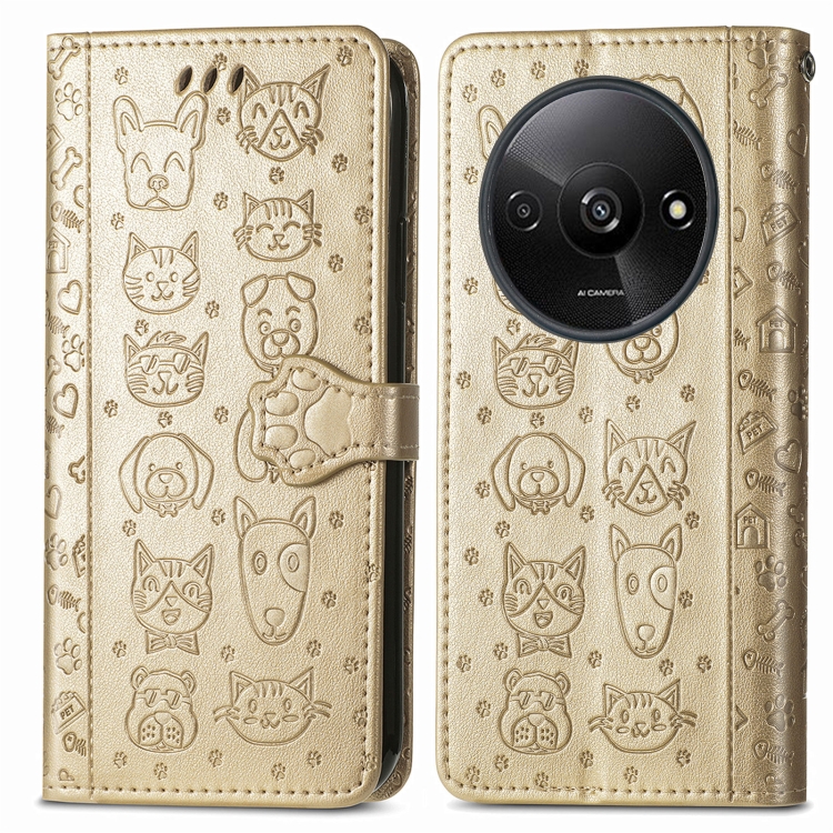 ART ANIMALS Tárcatáska Xiaomi Redmi A3 aranyhoz akciós termékkép 1