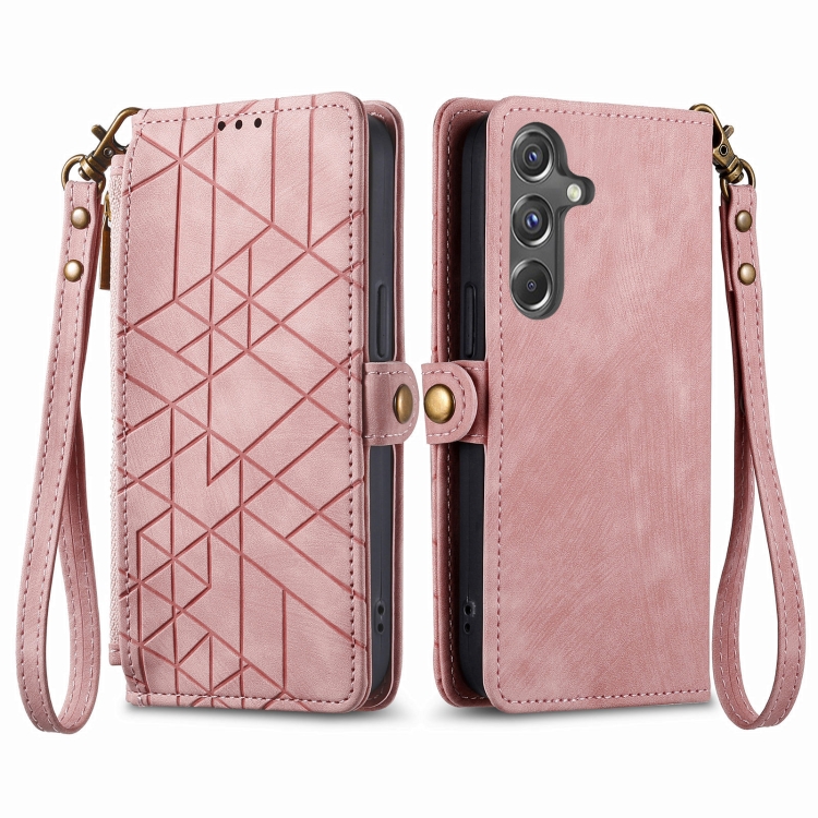 GEOM Wallet tok Samsung Galaxy A15 / A15 5G rózsaszín telefonhoz akciós termékkép 1