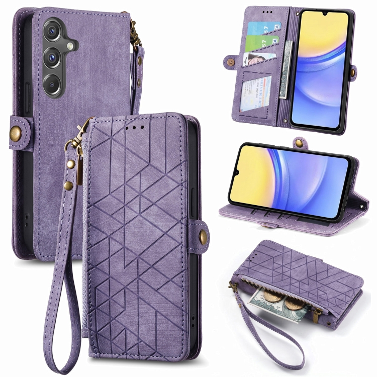 GEOM Wallet tok Samsung Galaxy A15 / A15 5G lila telefonhoz termék 2. képe