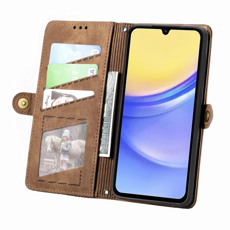 GEOM Wallet tok Samsung Galaxy A15 / A15 5G barna termék 2. képe